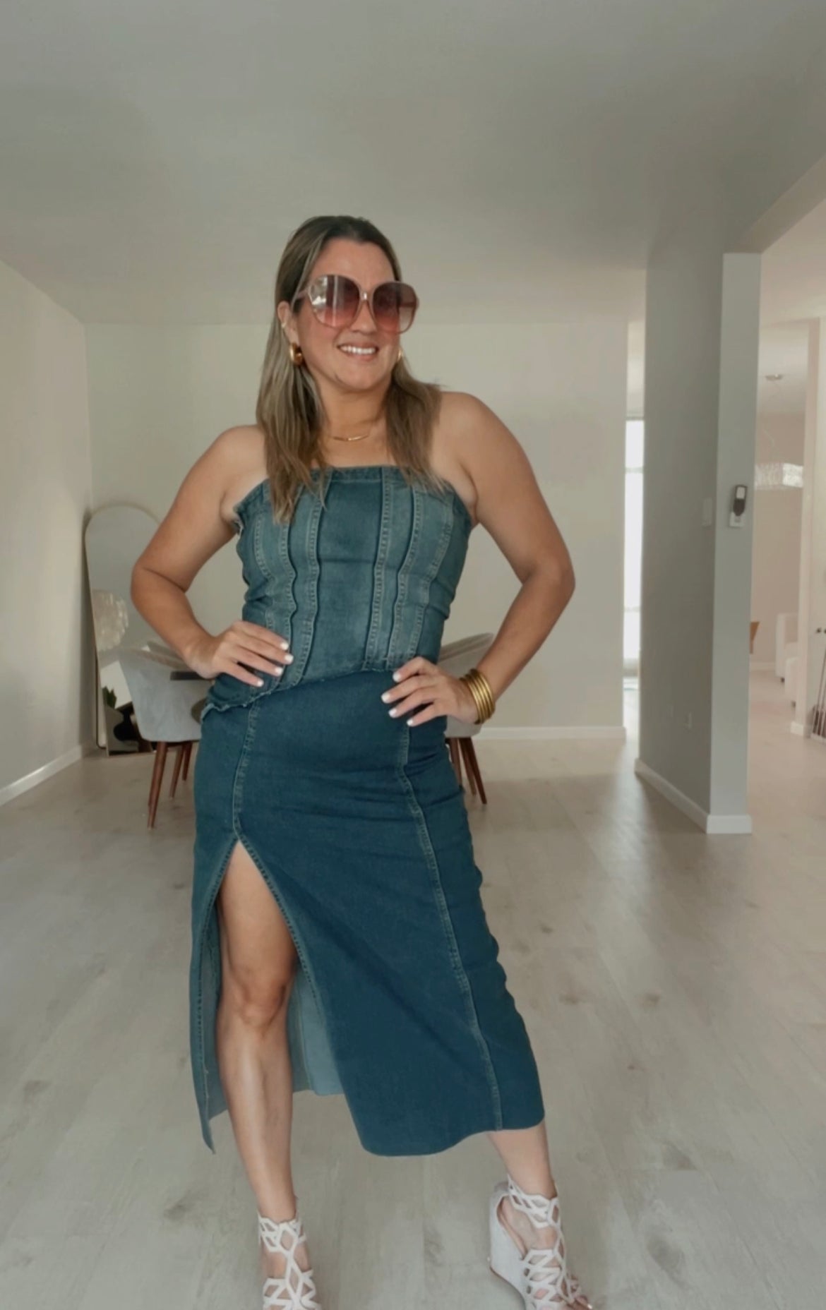 Celine Denim Midi Dress