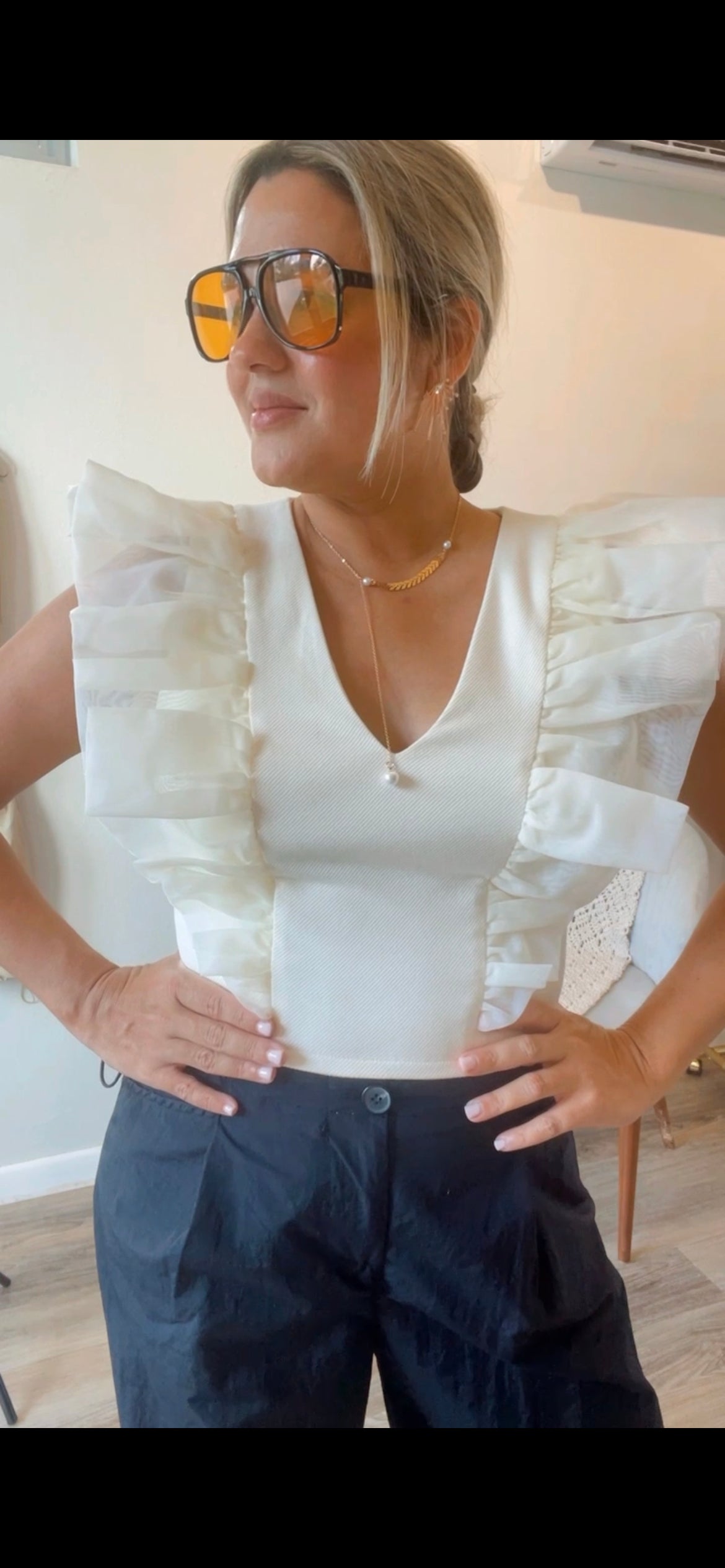 Greta Ruffle Crop Top