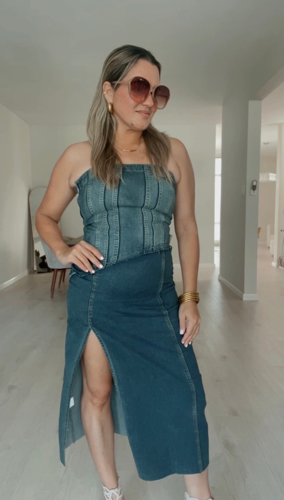 Celine Denim Midi Dress