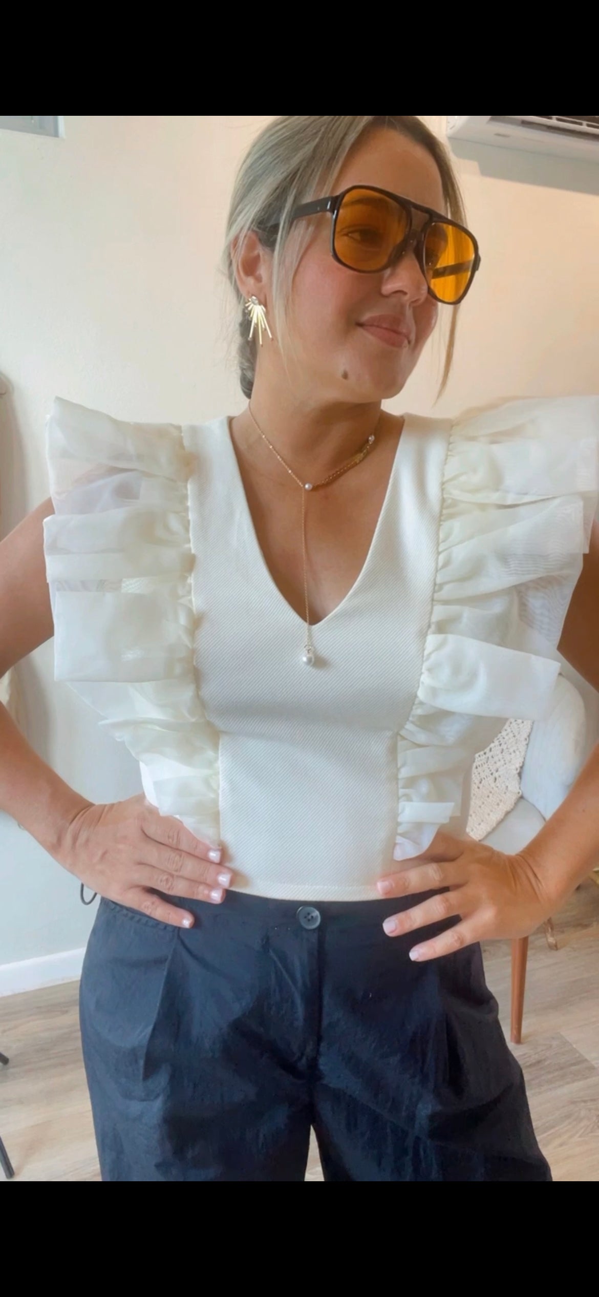 Greta Ruffle Crop Top