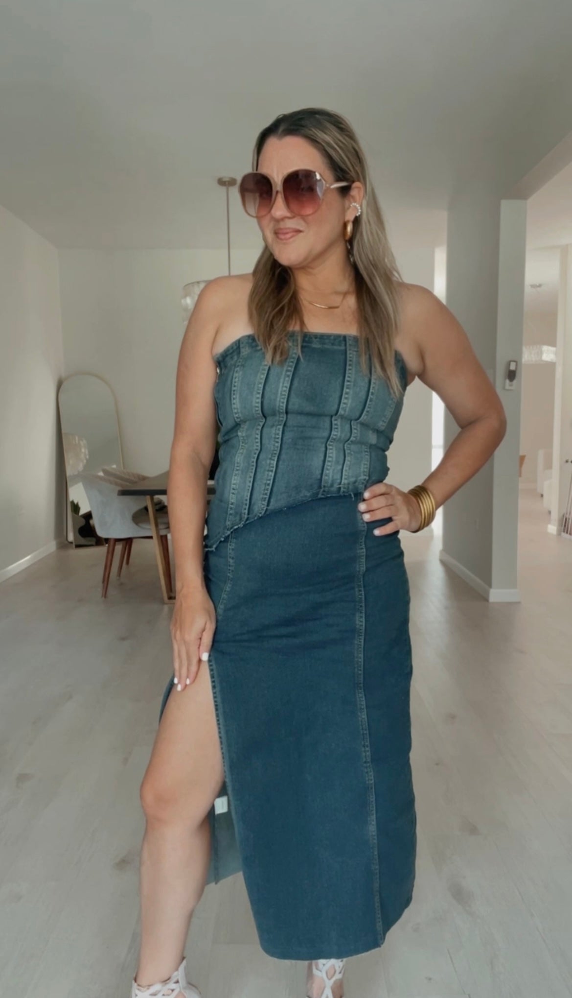 Celine Denim Midi Dress