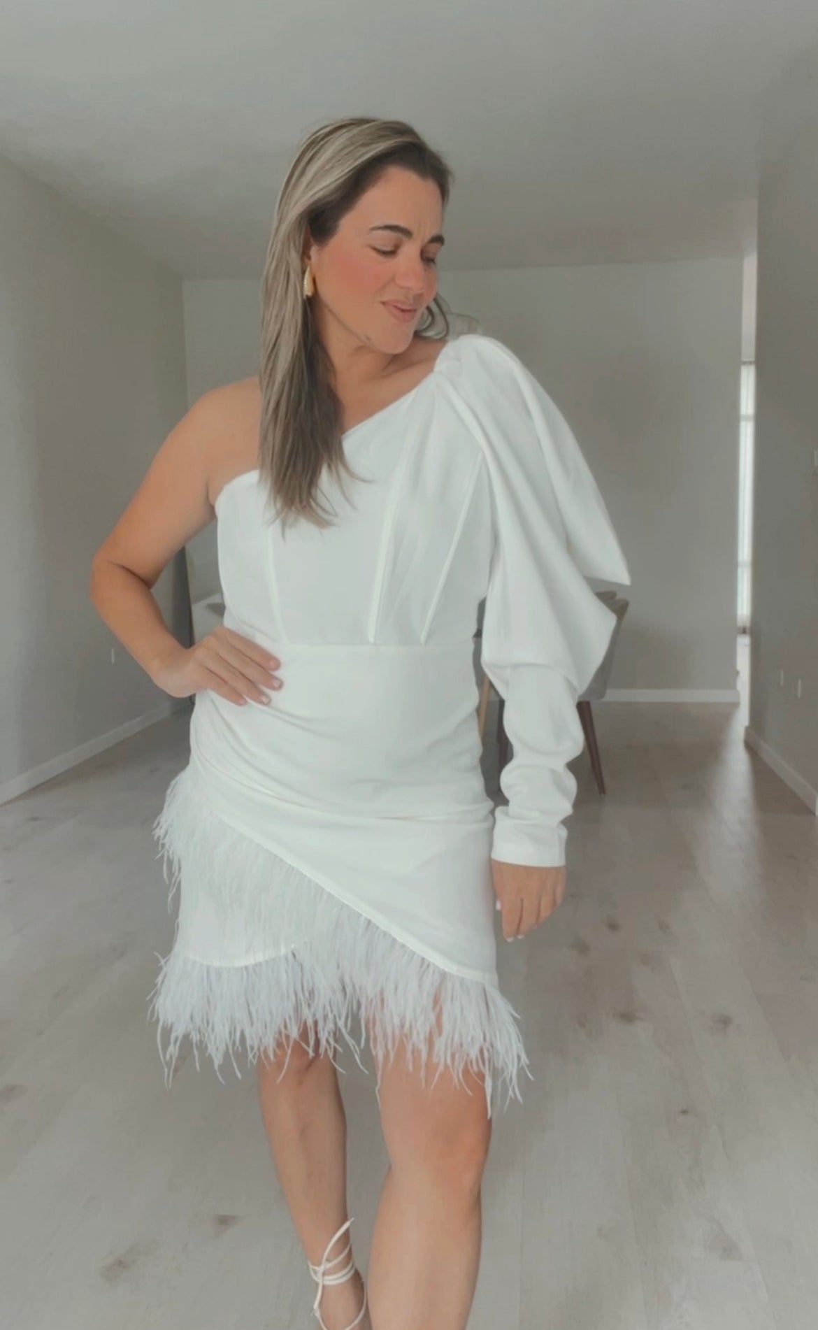 Uma Fringe Dress- White