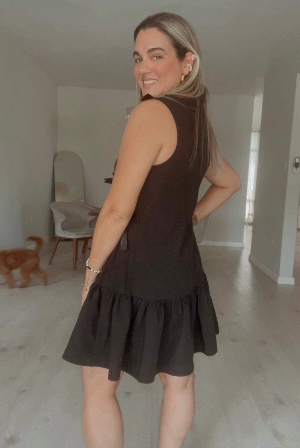 Bow & Ruffle Mini Dress