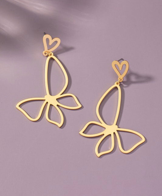 Cutout Heart and butterfly Earrings