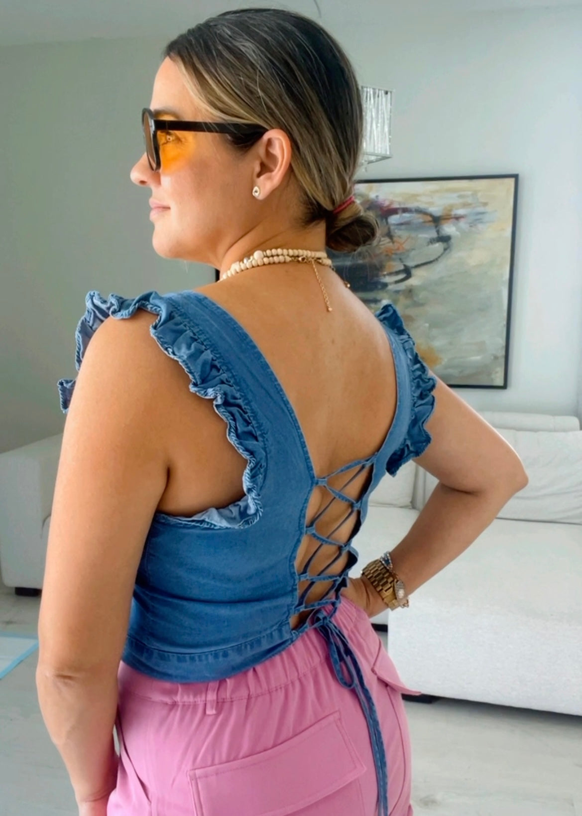 Layla Denim Top